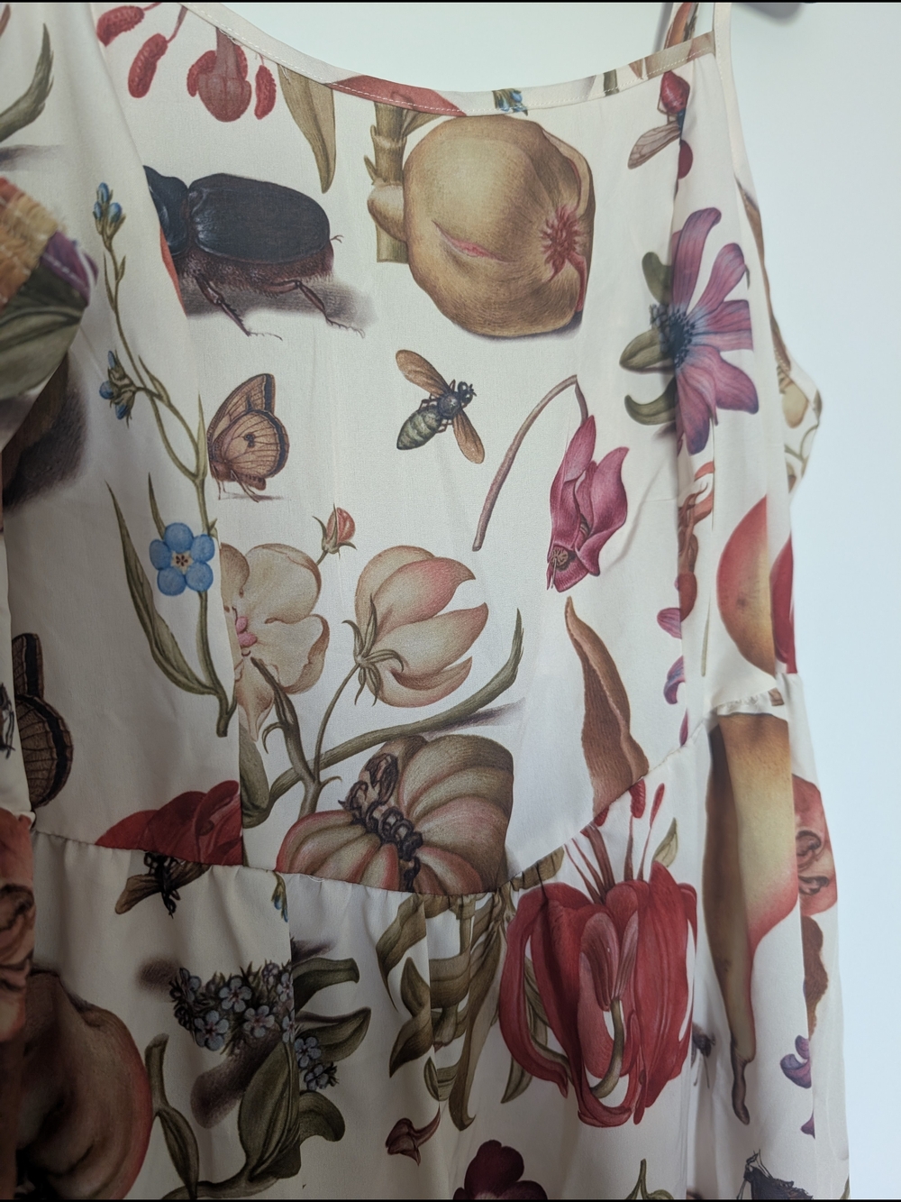 ๐2/$15 SHEIN White Autumn Floral & Gourd Print Midi Dress - Picture 3 of 4
